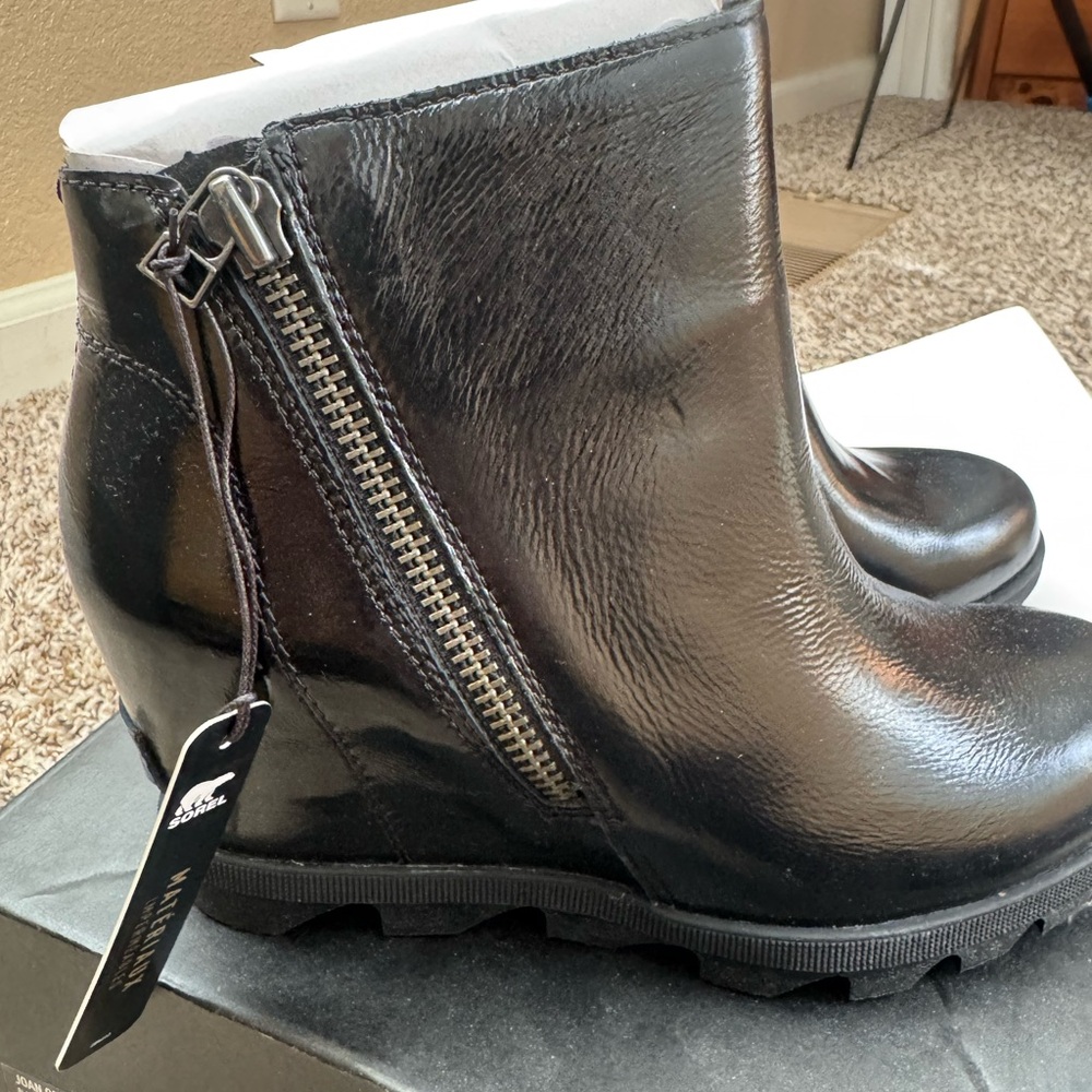 Sorel Shiny Black Waterproof Boots